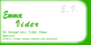 emma vider business card